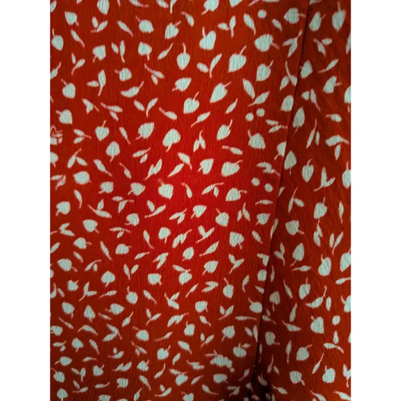 Women's Madewell Red & White Floral Silk Button-Front Mini Dress Size 4 (S) - Picture 10 of 13